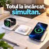 Stație Magnetică 3 în 1 pentru Încărcarea Telefonului, Ceasului și Căștilor