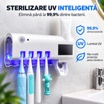 Suport Inteligent de Baie pentru Periuțe, Pastă și Sterilizare UV