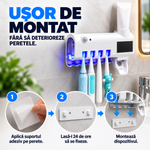 Suport Inteligent de Baie pentru Periuțe, Pastă și Sterilizare UV
