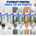 Suport Inteligent de Baie pentru Periuțe, Pastă și Sterilizare UV